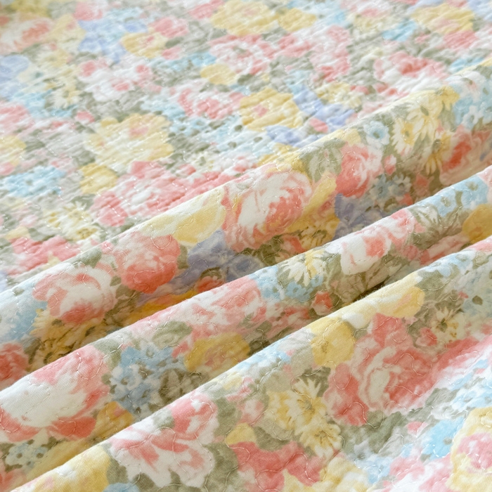 91家纺网 家纺一手货源 找家纺 添越家纺2025新款纯棉砂洗床盖三件套四件套系列 花海