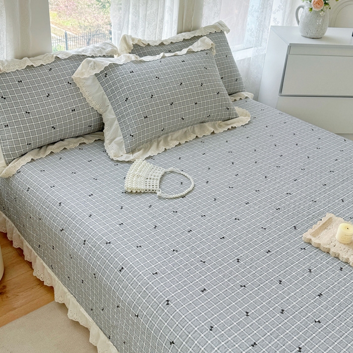 91家纺网 家纺一手货源 找家纺 添越家纺2025新款纯棉砂洗床盖三件套四件套系列 卡米洛-灰