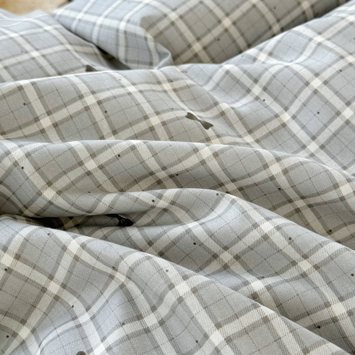 91家纺网 家纺一手货源 找家纺 添越家纺2025新款纯棉砂洗床盖三件套四件套系列 卡米洛-灰