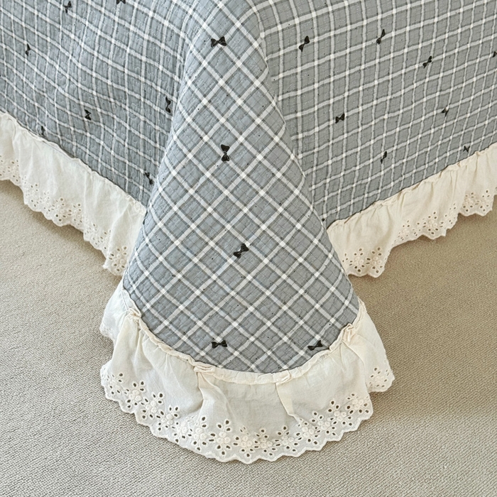 91家纺网 家纺一手货源 找家纺 添越家纺2025新款纯棉砂洗床盖三件套四件套系列 卡米洛-灰