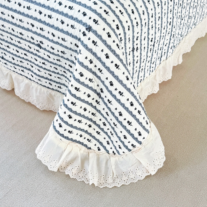 91家纺网 家纺一手货源 找家纺 添越家纺2025新款纯棉砂洗床盖三件套四件套系列 玫瑰物语