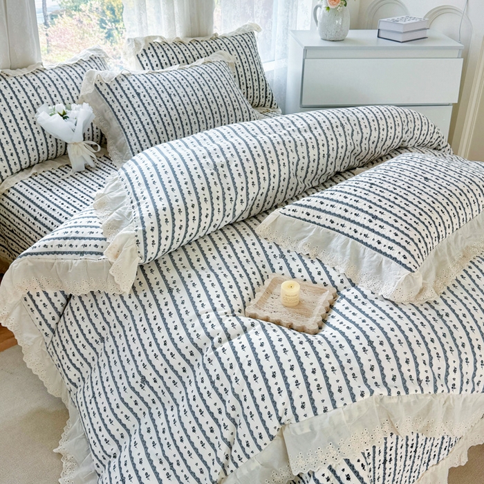 91家纺网 家纺一手货源 找家纺 添越家纺2025新款纯棉砂洗床盖三件套四件套系列 玫瑰物语