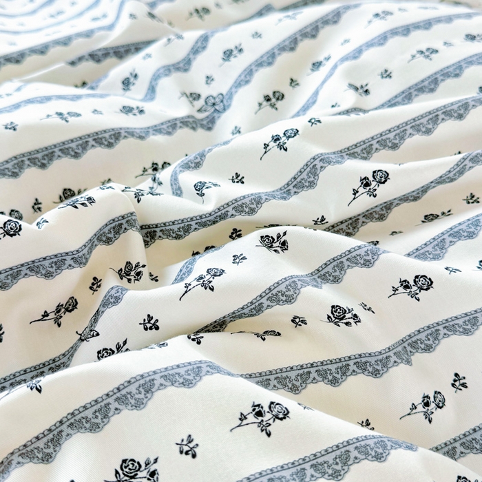 91家纺网 家纺一手货源 找家纺 添越家纺2025新款纯棉砂洗床盖三件套四件套系列 玫瑰物语