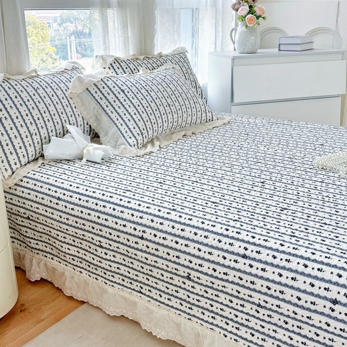 91家纺网 家纺一手货源 找家纺 添越家纺2025新款纯棉砂洗床盖三件套四件套系列 玫瑰物语