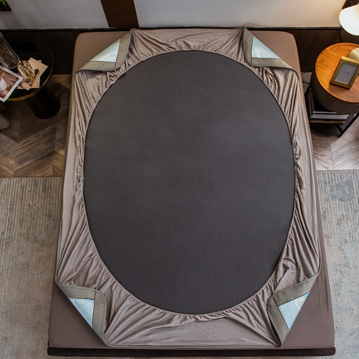 91家纺网 家纺一手货源 找家纺 全季家居 2025新款900D高精密三色纬提花冰丝凉席 床笠-静谧之夏