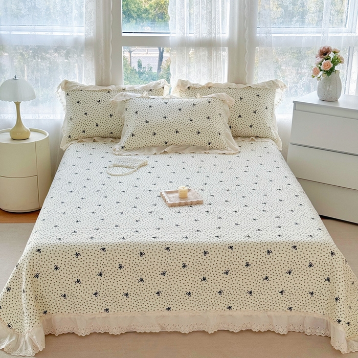 添越家纺2025新款纯棉砂洗床盖三件套四件套系列 夜魅