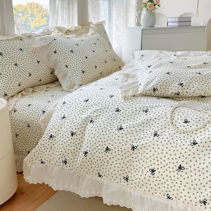91家纺网 家纺一手货源 找家纺 添越家纺2025新款纯棉砂洗床盖三件套四件套系列 夜魅