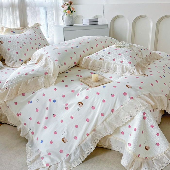 91家纺网 家纺一手货源 找家纺 添越家纺2025新款纯棉砂洗床盖三件套四件套系列 悠闲时光