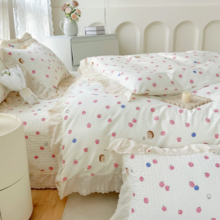 91家纺网 家纺一手货源 找家纺 添越家纺2025新款纯棉砂洗床盖三件套四件套系列 悠闲时光