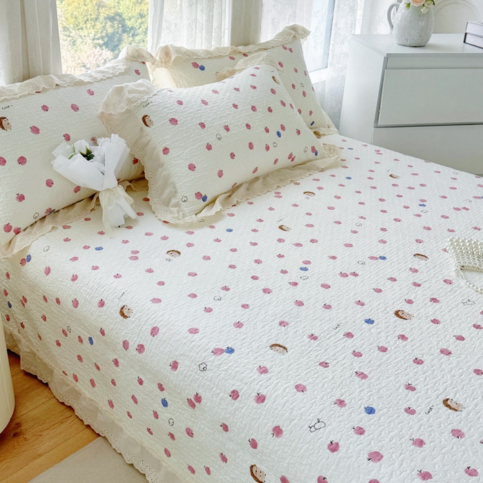 91家纺网 家纺一手货源 找家纺 添越家纺2025新款纯棉砂洗床盖三件套四件套系列 悠闲时光