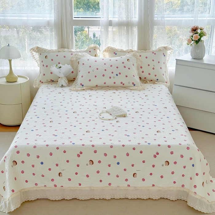 91家纺网 家纺一手货源 找家纺 添越家纺2025新款纯棉砂洗床盖三件套四件套系列 悠闲时光