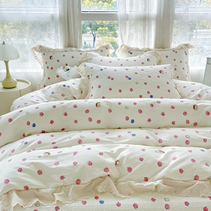 91家纺网 家纺一手货源 找家纺 添越家纺2025新款纯棉砂洗床盖三件套四件套系列 悠闲时光