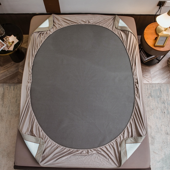 91家纺网 家纺一手货源 找家纺 全季家居 2025新款900D高精密三色纬提花冰丝凉席 床笠-夏之语