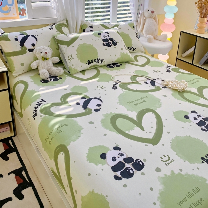 91家纺网 家纺一手货源 找家纺 （总）慕尚家纺 2025新款全棉纯棉老粗布卡通床笠款凉席席子