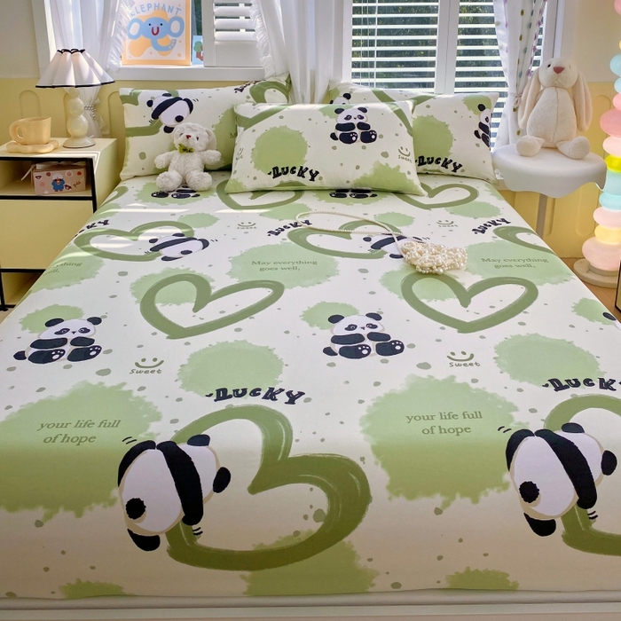 91家纺网 家纺一手货源 找家纺 （总）慕尚家纺 2025新款全棉纯棉老粗布卡通床笠款凉席席子