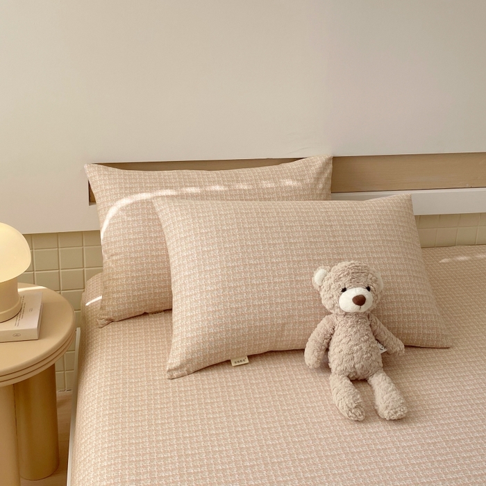 91家纺网 家纺一手货源 找家纺 慕尚家纺 2025新款全棉纯棉老粗布卡通床笠款凉席席子 宝贝熊