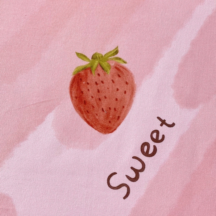 91家纺网 家纺一手货源 找家纺 慕尚家纺 2025新款全棉纯棉老粗布卡通床笠款凉席席子 草莓-粉