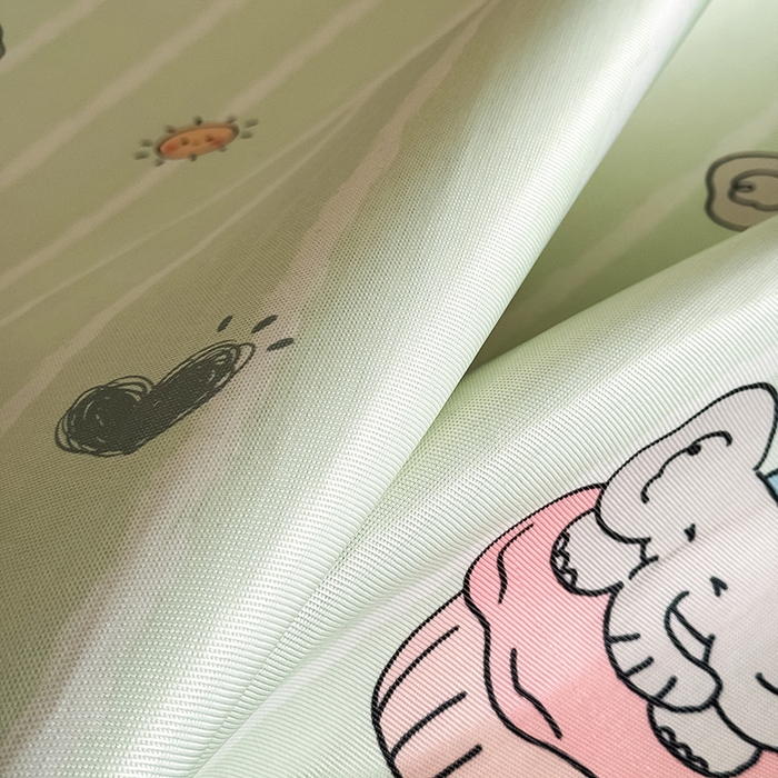 91家纺网 家纺一手货源 找家纺 全季家居 2025新款日韩竖条风格卡通冰丝席 阳光小象