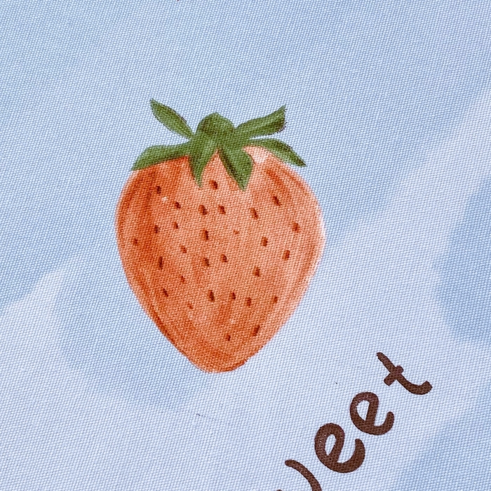 91家纺网 家纺一手货源 找家纺 慕尚家纺 2025新款全棉纯棉老粗布卡通床笠款凉席席子 草莓-蓝