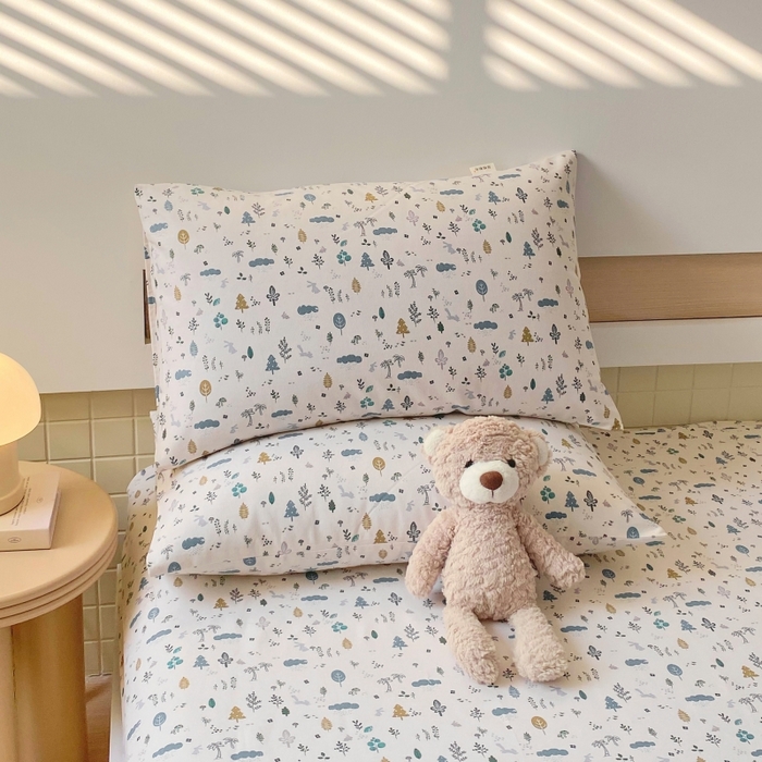 91家纺网 家纺一手货源 找家纺 慕尚家纺 2025新款全棉纯棉老粗布卡通床笠款凉席席子 丛林