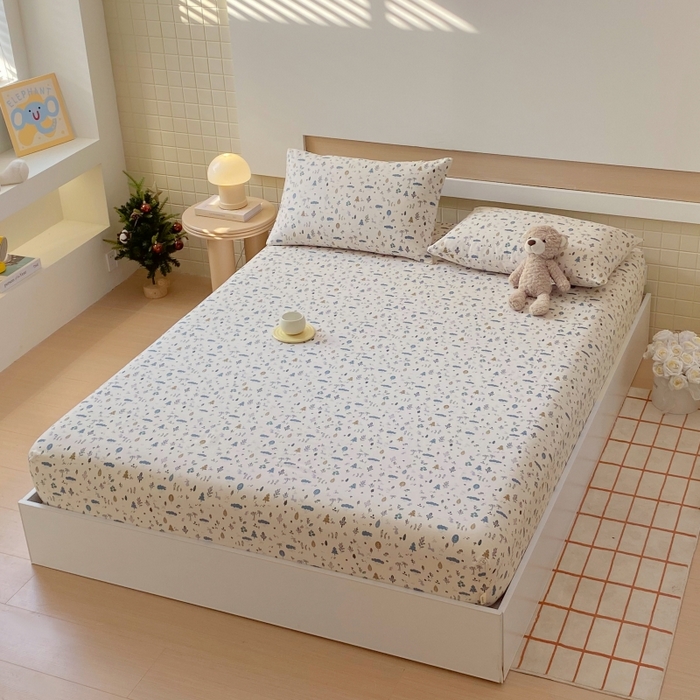 91家纺网 家纺一手货源 找家纺 慕尚家纺 2025新款全棉纯棉老粗布卡通床笠款凉席席子 丛林