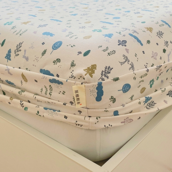 91家纺网 家纺一手货源 找家纺 慕尚家纺 2025新款全棉纯棉老粗布卡通床笠款凉席席子 丛林