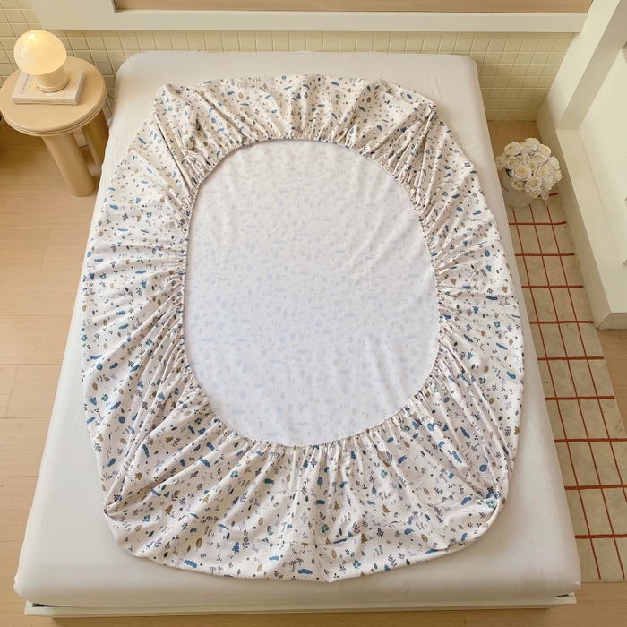 91家纺网 家纺一手货源 找家纺 慕尚家纺 2025新款全棉纯棉老粗布卡通床笠款凉席席子 丛林