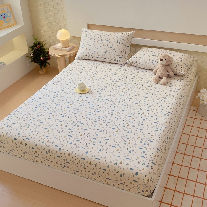 91家纺网 家纺一手货源 找家纺 慕尚家纺 2025新款全棉纯棉老粗布卡通床笠款凉席席子 丛林