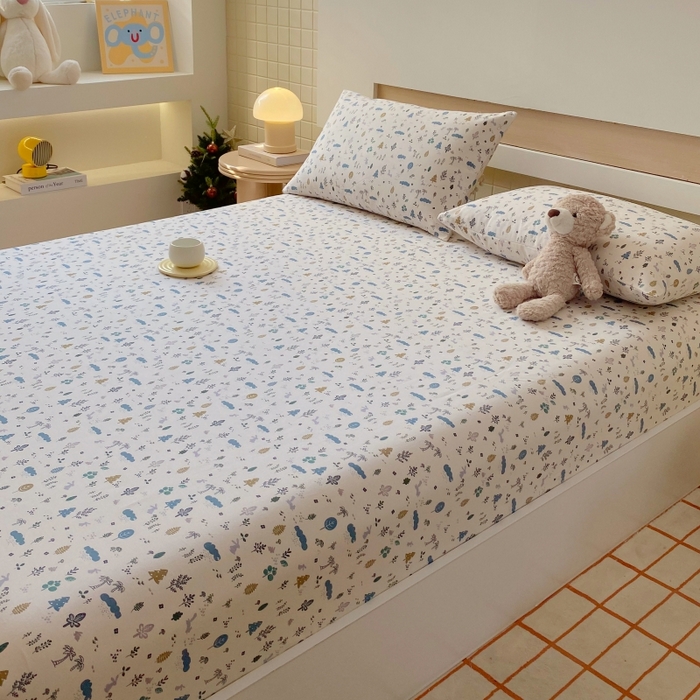 91家纺网 家纺一手货源 找家纺 慕尚家纺 2025新款全棉纯棉老粗布卡通床笠款凉席席子 丛林