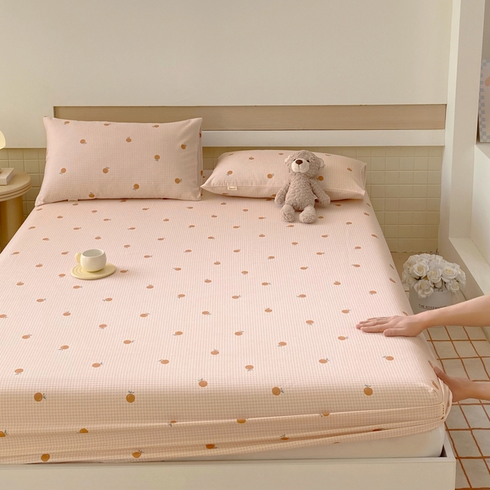 91家纺网 家纺一手货源 找家纺 慕尚家纺 2025新款全棉纯棉老粗布卡通床笠款凉席席子 果乐