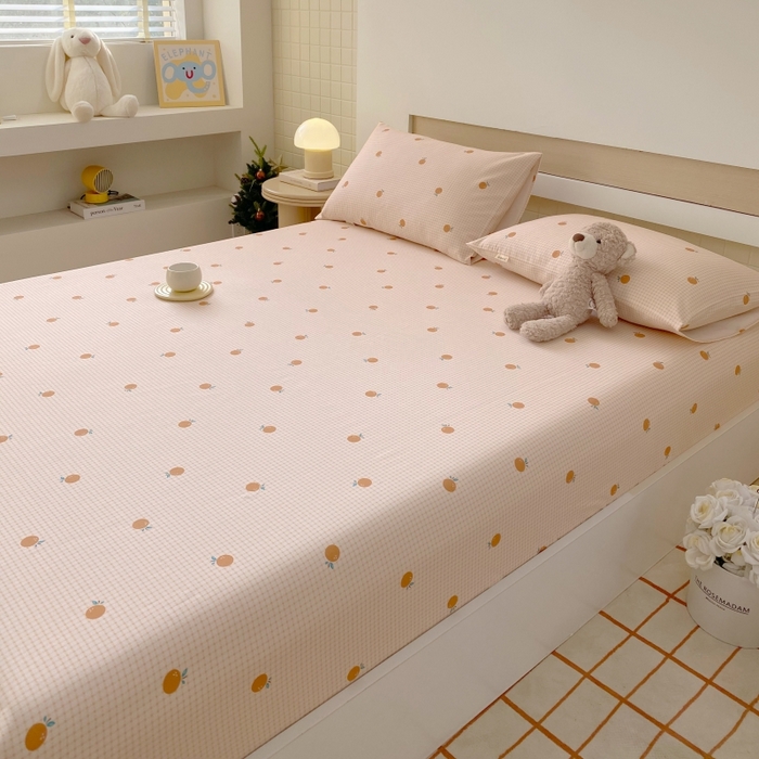 91家纺网 家纺一手货源 找家纺 慕尚家纺 2025新款全棉纯棉老粗布卡通床笠款凉席席子 果乐