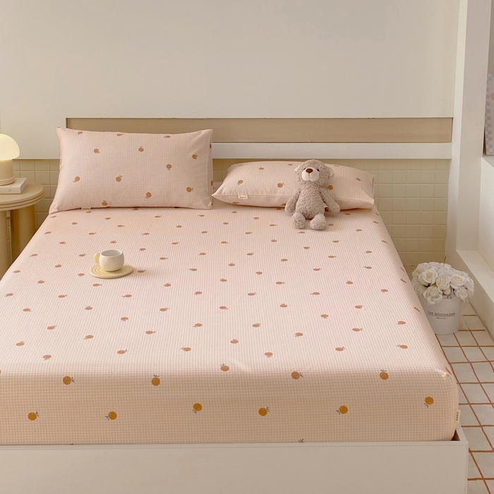 91家纺网 家纺一手货源 找家纺 慕尚家纺 2025新款全棉纯棉老粗布卡通床笠款凉席席子 果乐