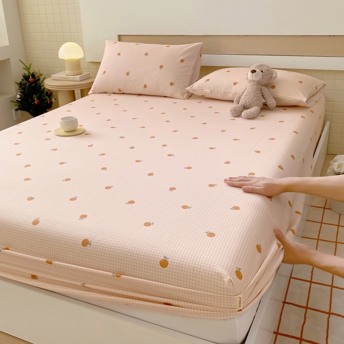 91家纺网 家纺一手货源 找家纺 慕尚家纺 2025新款全棉纯棉老粗布卡通床笠款凉席席子 果乐