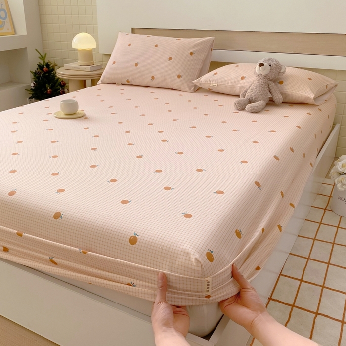 91家纺网 家纺一手货源 找家纺 慕尚家纺 2025新款全棉纯棉老粗布卡通床笠款凉席席子 果乐