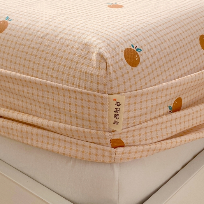 91家纺网 家纺一手货源 找家纺 慕尚家纺 2025新款全棉纯棉老粗布卡通床笠款凉席席子 果乐