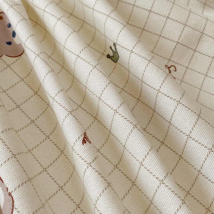 91家纺网 家纺一手货源 找家纺 慕尚家纺 2025新款全棉纯棉老粗布卡通床笠款凉席席子 皇冠小熊