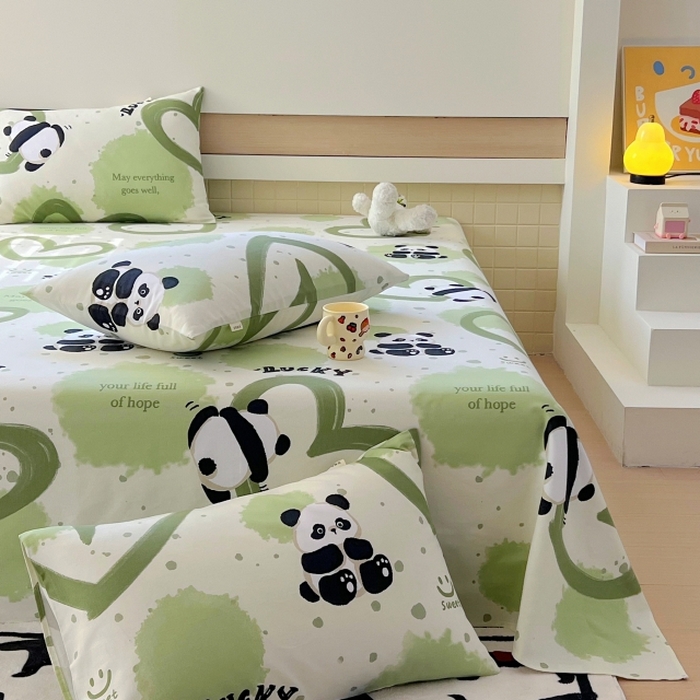 91家纺网 家纺一手货源 找家纺 （总）慕尚家纺 2025新款全棉纯棉老粗布卡通床单款凉席席子