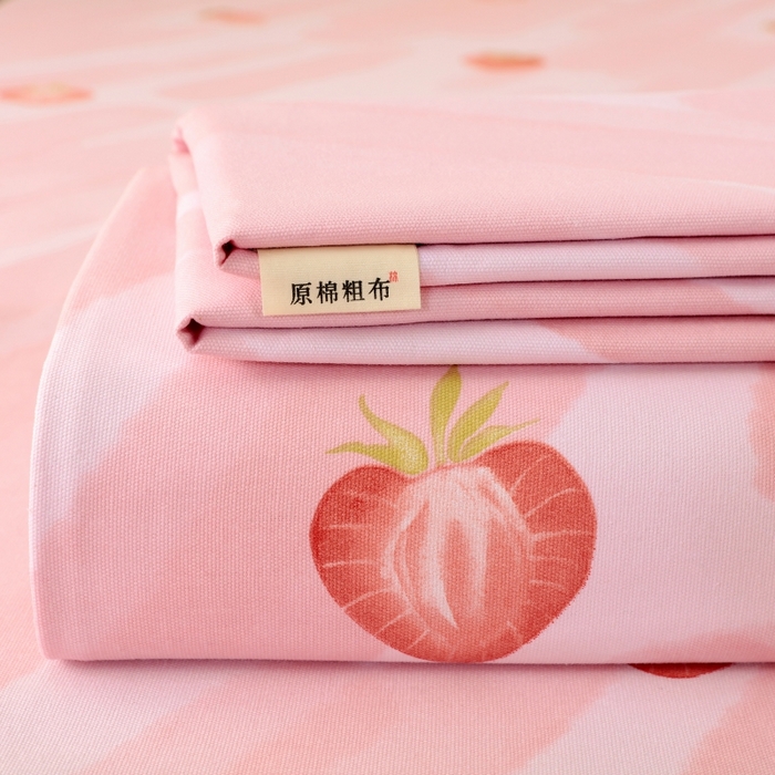 91家纺网 家纺一手货源 找家纺 （总）慕尚家纺 2025新款全棉纯棉老粗布卡通床单款凉席席子