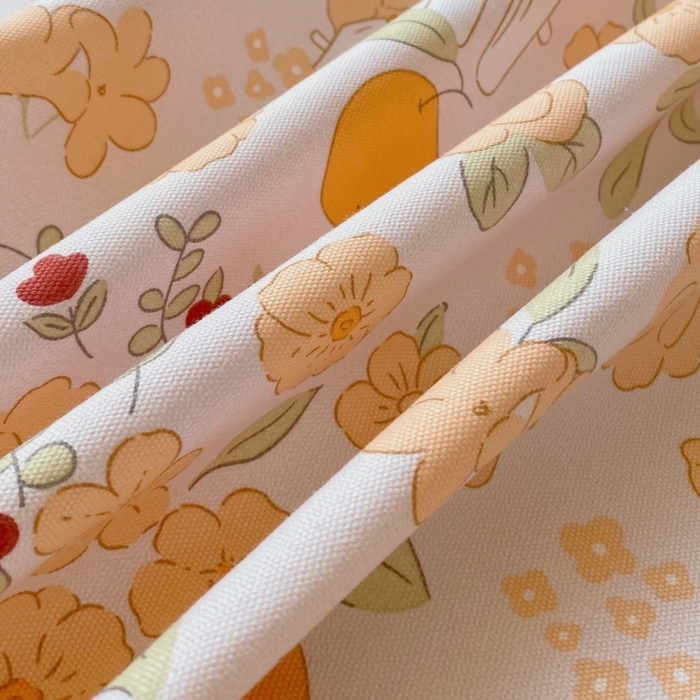 91家纺网 家纺一手货源 找家纺 慕尚家纺 2025新款全棉纯棉老粗布卡通床单款凉席席子 橙意满满