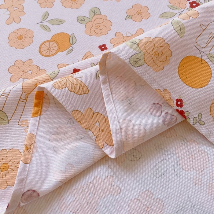 91家纺网 家纺一手货源 找家纺 慕尚家纺 2025新款全棉纯棉老粗布卡通床单款凉席席子 橙意满满