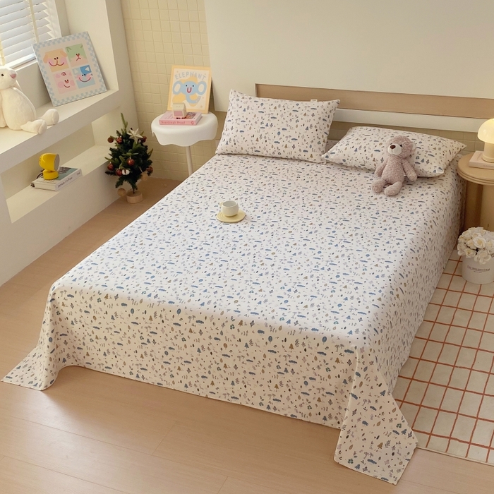 91家纺网 家纺一手货源 找家纺 慕尚家纺 2025新款全棉纯棉老粗布卡通床单款凉席席子 丛林