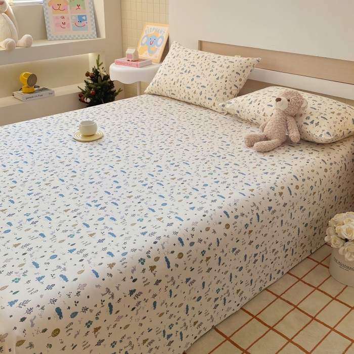 91家纺网 家纺一手货源 找家纺 慕尚家纺 2025新款全棉纯棉老粗布卡通床单款凉席席子 丛林