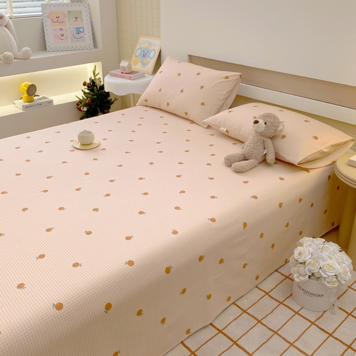 91家纺网 家纺一手货源 找家纺 慕尚家纺 2025新款全棉纯棉老粗布卡通床单款凉席席子 果乐