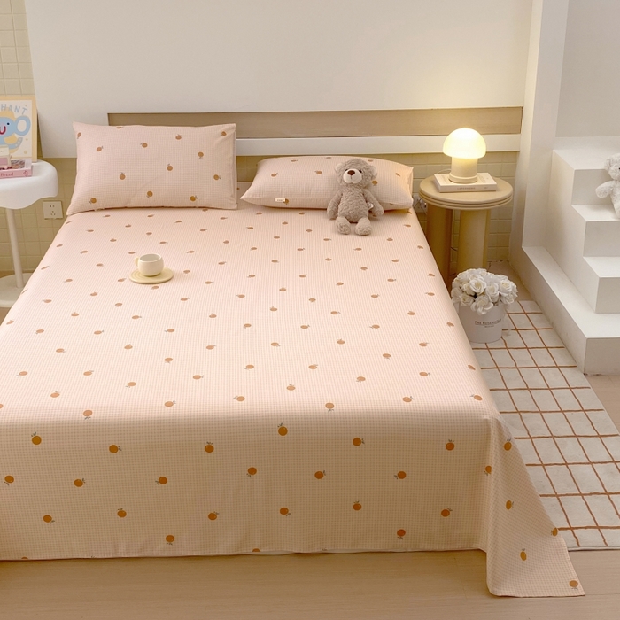 91家纺网 家纺一手货源 找家纺 慕尚家纺 2025新款全棉纯棉老粗布卡通床单款凉席席子 果乐