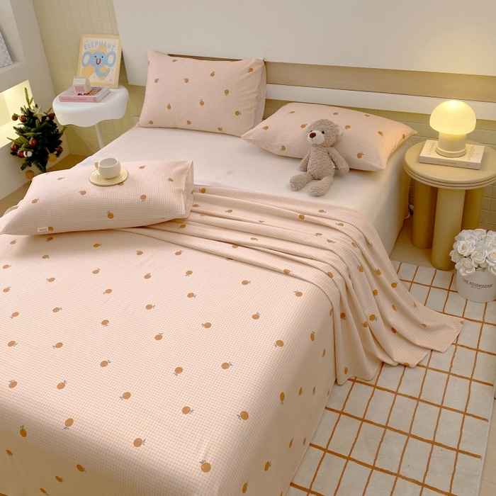 91家纺网 家纺一手货源 找家纺 慕尚家纺 2025新款全棉纯棉老粗布卡通床单款凉席席子 果乐