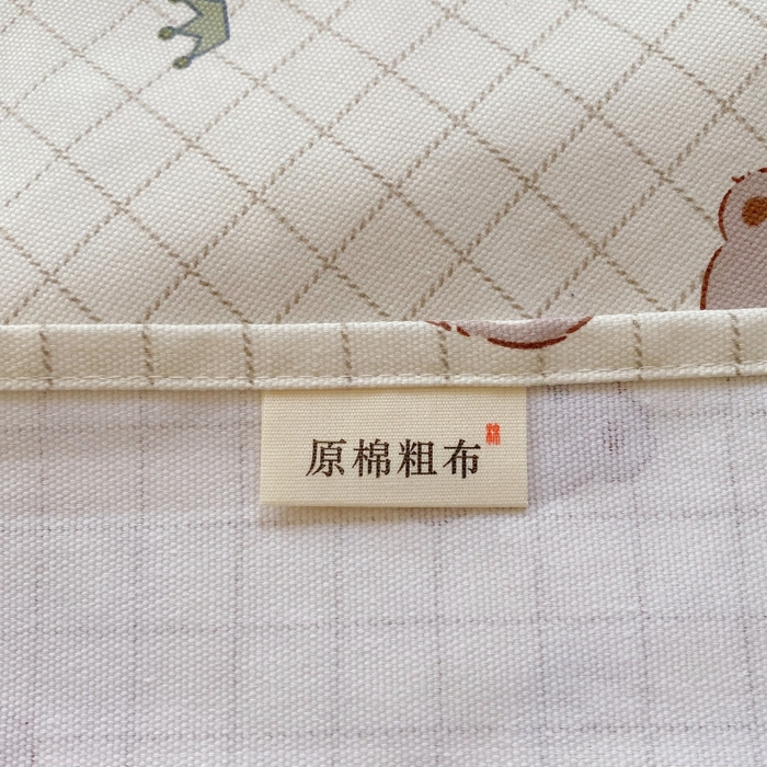 91家纺网 家纺一手货源 找家纺 慕尚家纺 2025新款全棉纯棉老粗布卡通床单款凉席席子 皇冠小熊