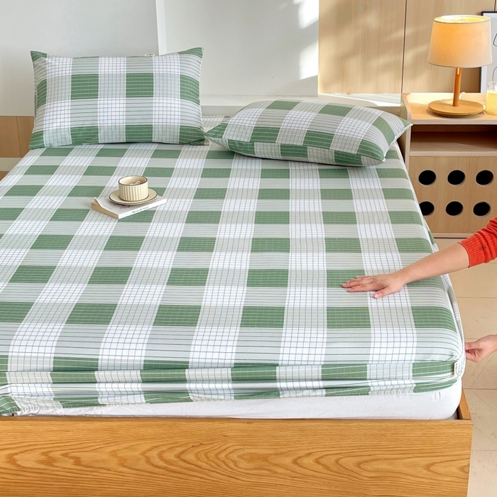 91家纺网 家纺一手货源 找家纺 （总）慕尚家纺 2025新款全棉纯棉老粗布条格床笠款凉席席子