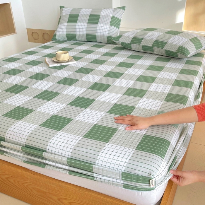 91家纺网 家纺一手货源 找家纺 （总）慕尚家纺 2025新款全棉纯棉老粗布条格床笠款凉席席子