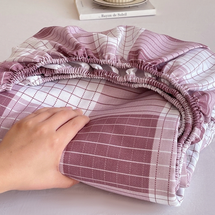 91家纺网 家纺一手货源 找家纺 （总）慕尚家纺 2025新款全棉纯棉老粗布条格床笠款凉席席子