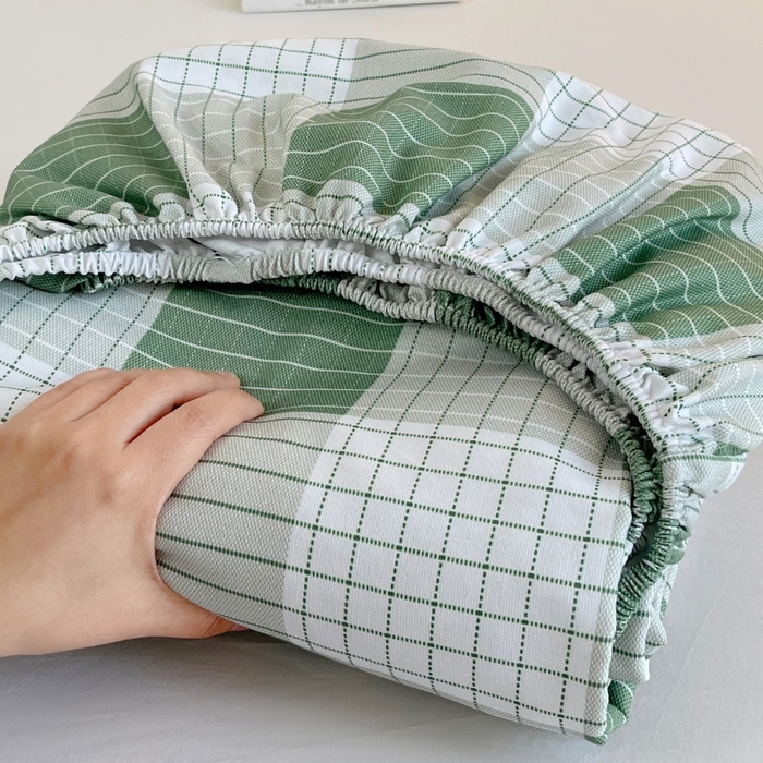 91家纺网 家纺一手货源 找家纺 （总）慕尚家纺 2025新款全棉纯棉老粗布条格床笠款凉席席子